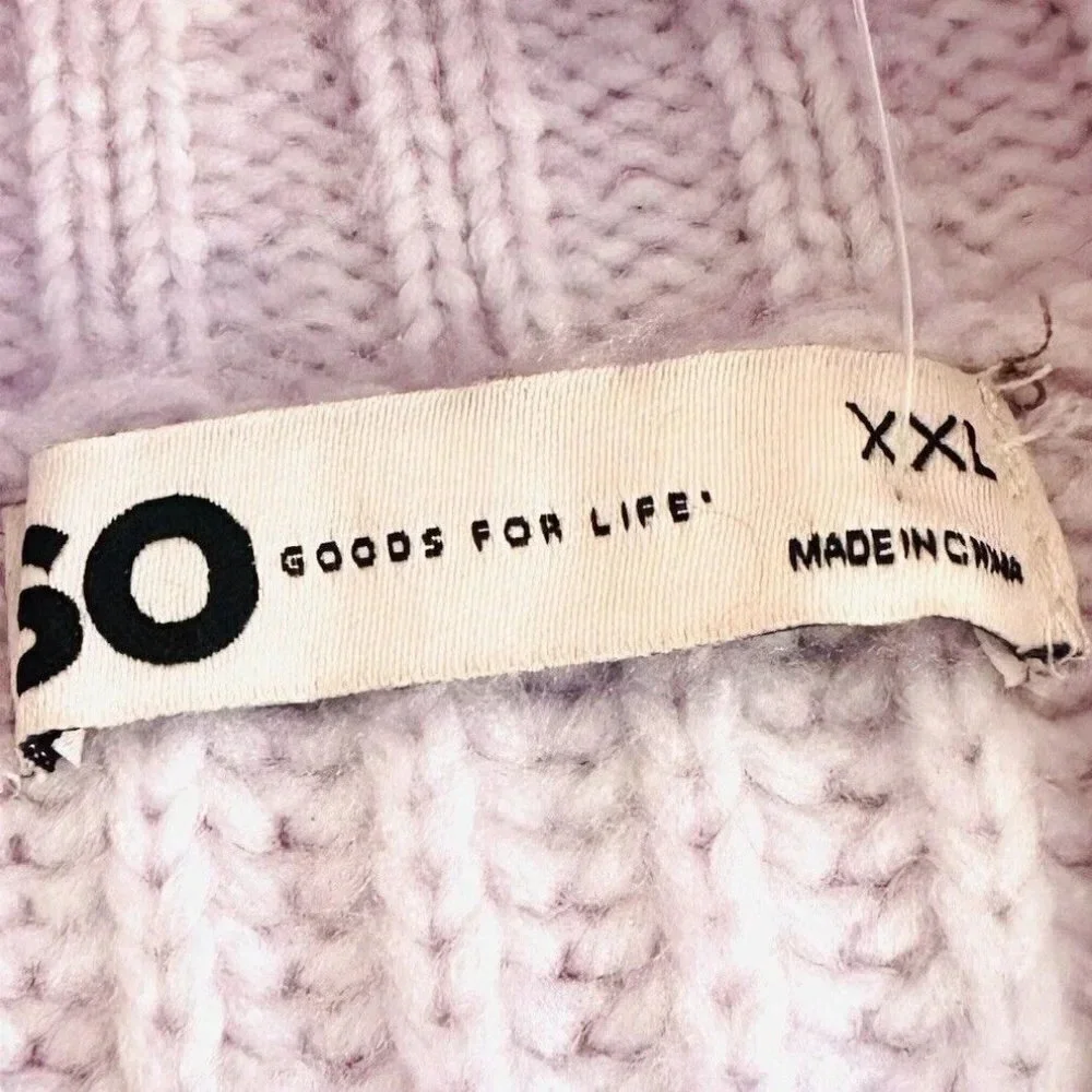 NWT SO GOODS FOR LIFE Women Long Sleeve Mock Neck Pullover Purple Sweater Sz XXL